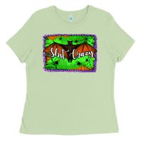 Matcha bat shit crazy with background Ladies Tee - Jasminsmagicworld