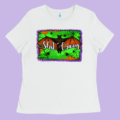 Bat Shit Crazy With Background Ladies Tee Designed By Jasminsmagicworld