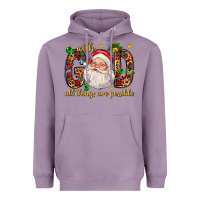 Lavender with god all things are possible with santa claus bbs Heavyweight Hoodie - BundleAndBundleShop
