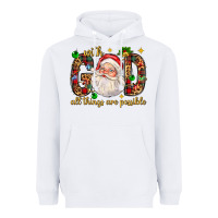 White with god all things are possible with santa claus bbs Heavyweight Hoodie - BundleAndBundleShop
