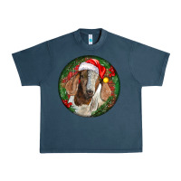 Midnight Navy Boer Goat Christmas Urban Heavy Tee - LillyAllenDesigns