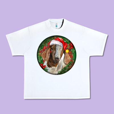 Boer Goat Christmas Urban Heavy Tee Designed By Lillyallendesigns