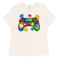 Bone autism awareness video game controller Ladies Tee - MaliasSmallBusiness