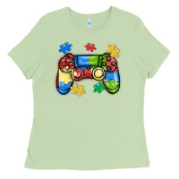 Matcha autism awareness video game controller Ladies Tee - MaliasSmallBusiness