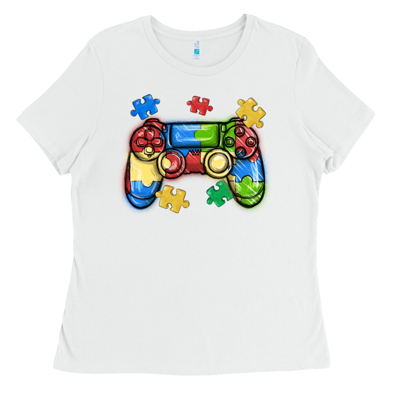 Autism Awareness Video Game Controller Ladies Tee by MaliasSmallBusiness | Teevron