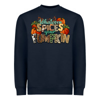 Navy Whatever spices your pumpkin Fall Heavyweight Sweatshirt - NancyCooperArtShop