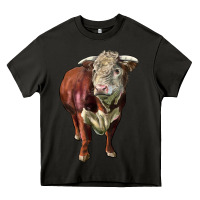 Asphalt hereford bull face Heavy Core Tee - LillyAllenDesigns