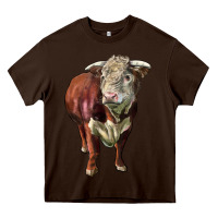 Chocolate Brown hereford bull face Heavy Core Tee - LillyAllenDesigns