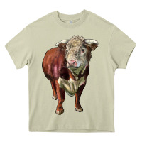 Mossy hereford bull face Heavy Core Tee - LillyAllenDesigns