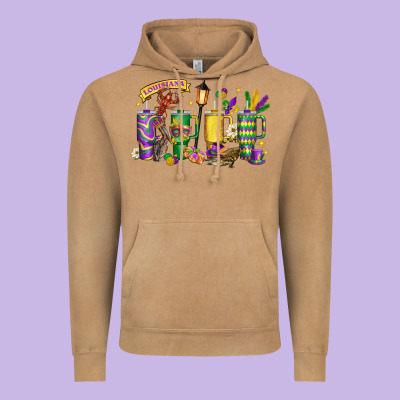 Obsessive Cup Disorder Mardi Gras Vintage Hoodie Designed By Lillyallendesigns