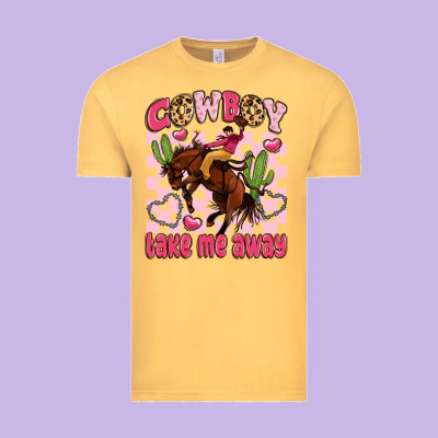 Cowboy Take Me Away Vintage Tee Designed By Lillyallendesigns