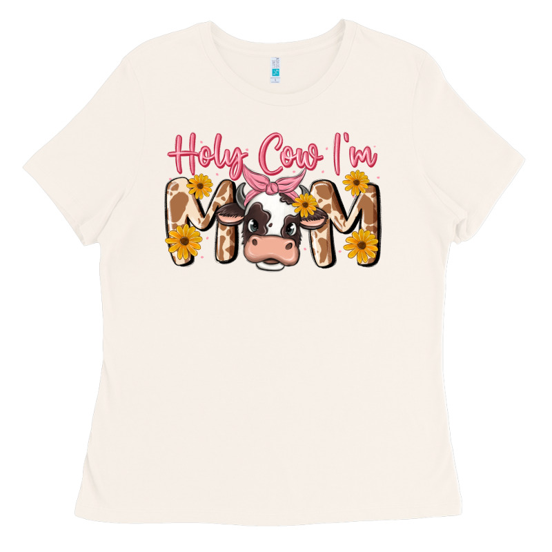 Holy Cow I'm Mom Ladies Tee by MaliasSmallBusiness | Teevron