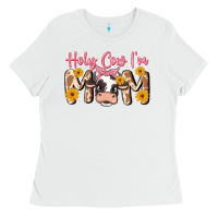 White holy cow i'm mom Ladies Tee - MaliasSmallBusiness