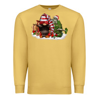 Antique Gold christmas gnome and tree Premium Sweatshirt - FaDigitalArtStudio