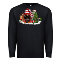 Black christmas gnome and tree Premium Sweatshirt - FaDigitalArtStudio