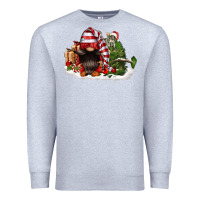 Heather Grey christmas gnome and tree Premium Sweatshirt - FaDigitalArtStudio