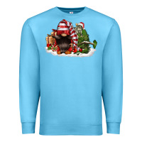 Ocean Blue christmas gnome and tree Premium Sweatshirt - FaDigitalArtStudio