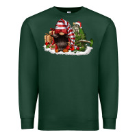 Sports Green christmas gnome and tree Premium Sweatshirt - FaDigitalArtStudio