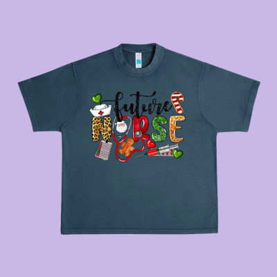 Chrismas Future Nurse Urban Heavy Tee Designed By Lillyallendesigns