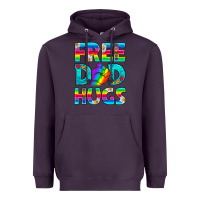 Plum Pride LGBTQ Free Dad Hugs Heavyweight Hoodie - BundleAndBundleShop