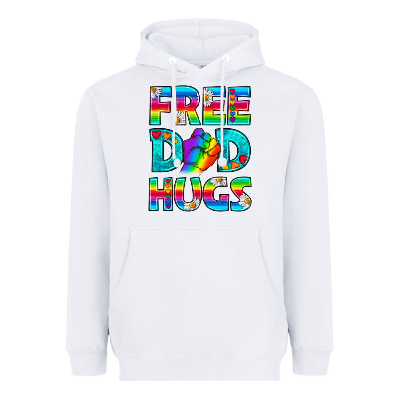 Pride Lgbtq Free Dad Hugs Heavyweight Hoodie by BundleAndBundleShop | Teevron