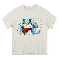 Cream dental christmas teeth and winter with snowman Heavy Core Tee - AdoDesignShop