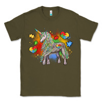 Army Green autism unicorn Classic Tee - LillyAllenDesigns