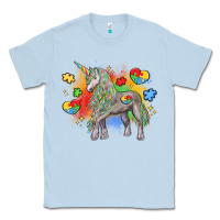Dusty Blue autism unicorn Classic Tee - LillyAllenDesigns