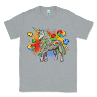 Heather Grey autism unicorn Classic Tee - LillyAllenDesigns