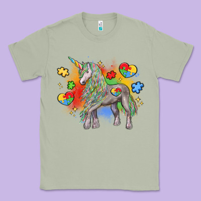 Autism Unicorn Classic Tee Designed By Lillyallendesigns
