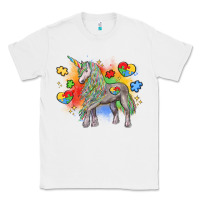 White autism unicorn Classic Tee - LillyAllenDesigns