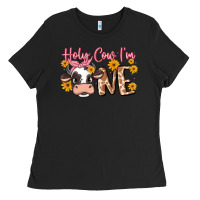 Black holy cow i'm one Ladies Tee - MaliasSmallBusiness