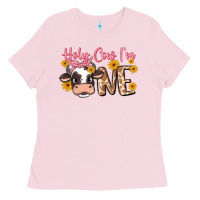 Bubblegum Pink holy cow i'm one Ladies Tee - MaliasSmallBusiness