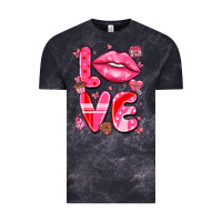 Cloud Black love with lips Vintage Tee - LillyAllenDesigns