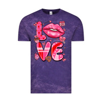 Cloud Purple love with lips Vintage Tee - LillyAllenDesigns