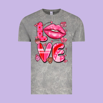 Love With Lips Vintage Tee Designed By Lillyallendesigns