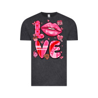 Vintage Black love with lips Vintage Tee - LillyAllenDesigns