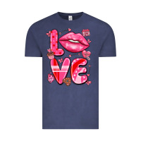 Vintage Denim love with lips Vintage Tee - LillyAllenDesigns