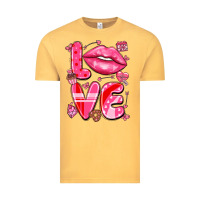 Vintage Mustard love with lips Vintage Tee - LillyAllenDesigns