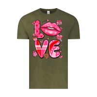 Vintage Olive love with lips Vintage Tee - LillyAllenDesigns