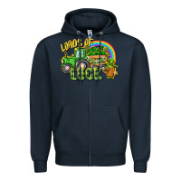 Navy Loads of luck tractor Zipper Hoodie - CowGirlArtShop