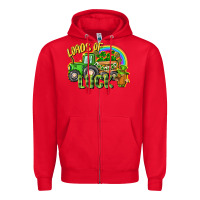 Red Loads of luck tractor Zipper Hoodie - CowGirlArtShop