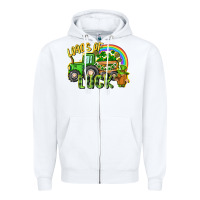 White Loads of luck tractor Zipper Hoodie - CowGirlArtShop