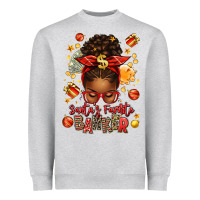 Santa Favorite Banker Afro Messy Bun Heavyweight Sweatshirt | Teevron