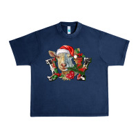 Navy Joy Christmas Goat Urban Heavy Tee - LillyAllenDesigns