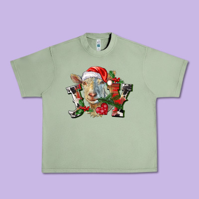 Joy Christmas Goat Urban Heavy Tee Designed By Lillyallendesigns