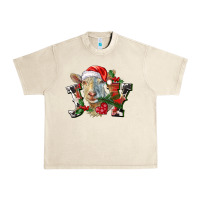 Sandshell Joy Christmas Goat Urban Heavy Tee - LillyAllenDesigns