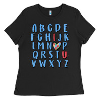 Black alphabet autism awareness Ladies Tee - MaliasSmallBusiness