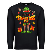 Black im the smartass elf Premium Sweatshirt - FaDigitalArtStudio