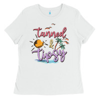 White tanned and tipsy Ladies Tee - MaliasSmallBusiness